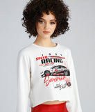 Ready, Set, Go Graphic Cropped Sweatshirt is a trendy pick to create 2023 festival outfits, festival dresses, outfits for concerts or raves, and complete your best party outfits!