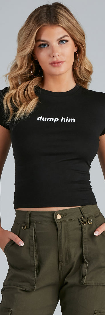 Dump Him Graphic Tee Shirt is a trendy pick to create 2023 festival outfits, festival dresses, outfits for concerts or raves, and complete your best party outfits!