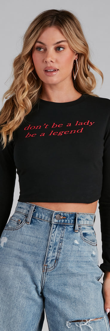 Legendary Lady Graphic Crop Tee is a trendy pick to create 2023 festival outfits, festival dresses, outfits for concerts or raves, and complete your best party outfits!