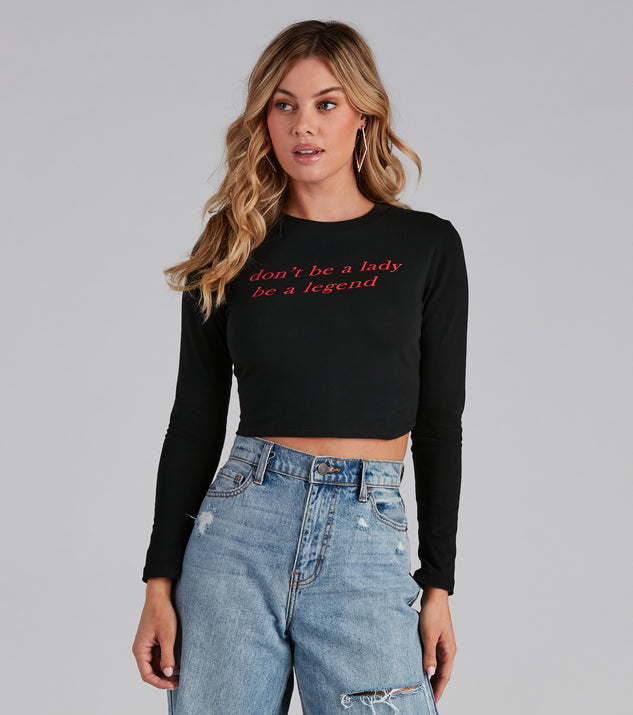 Legendary Lady Graphic Crop Tee is a trendy pick to create 2023 festival outfits, festival dresses, outfits for concerts or raves, and complete your best party outfits!
