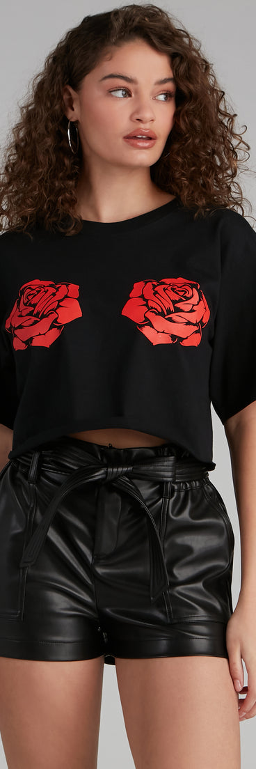 With fun and flirty details, Roses Please Cutoff Graphic Tee shows off your unique style for a trendy outfit for the summer season!