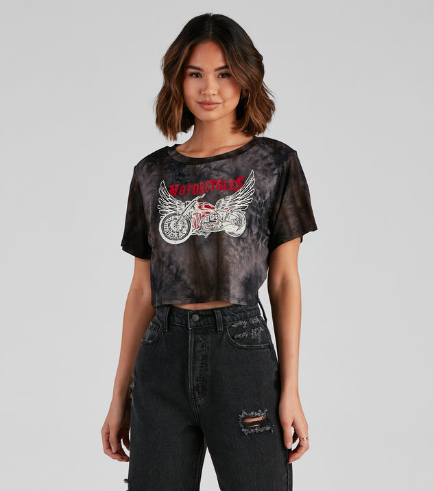 Angel Rider Tie-Dye Graphic Tee is a trendy pick to create 2023 festival outfits, festival dresses, outfits for concerts or raves, and complete your best party outfits!