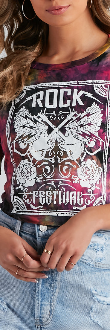 Rock Festival Cropped Graphic Tee is a trendy pick to create 2023 festival outfits, festival dresses, outfits for concerts or raves, and complete your best party outfits!
