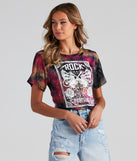 With fun and flirty details, Rock Festival Cropped Graphic Tee shows off your unique style for a trendy outfit for the summer season!