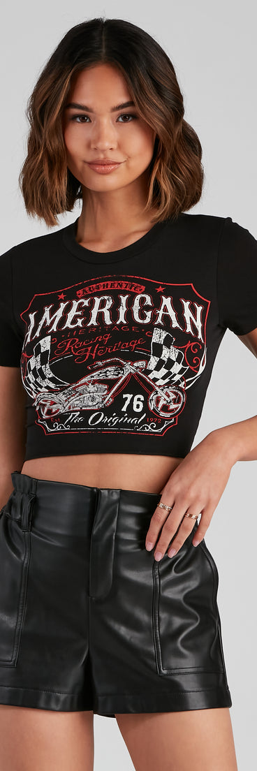 Racer Babe Cropped Graphic Tee is a trendy pick to create 2023 festival outfits, festival dresses, outfits for concerts or raves, and complete your best party outfits!