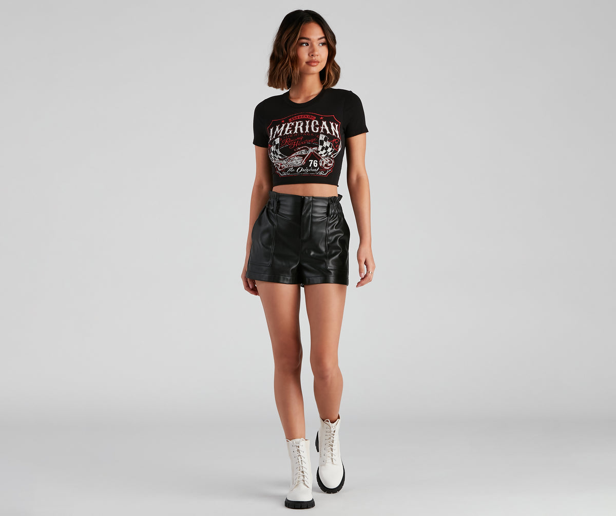 Racer Babe Cropped Graphic Tee & Windsor
