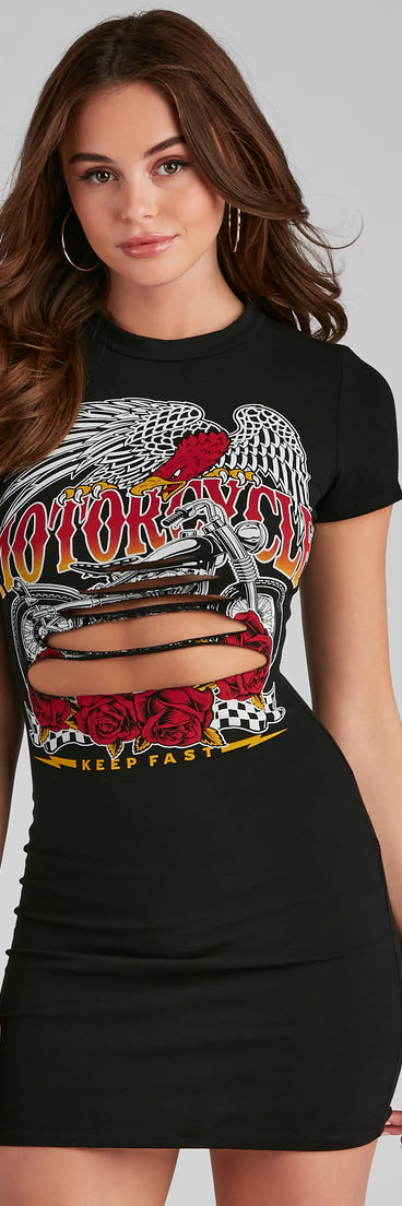 Let's Ride Graphic Slash Tunic Top is a trendy pick to create 2023 festival outfits, festival dresses, outfits for concerts or raves, and complete your best party outfits!