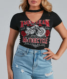 With fun and flirty details, American Dream Choker Graphic Tee shows off your unique style for a trendy outfit for the summer season!