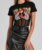 With fun and flirty details, World Tour Graphic Bustier Tee shows off your unique style for a trendy outfit for the summer season!