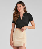 With fun and flirty details, Right On Track Ribbed Top shows off your unique style for a trendy outfit for the summer season!