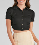 With fun and flirty details, Right On Track Ribbed Top shows off your unique style for a trendy outfit for the summer season!