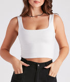 With fun and flirty details, the Double Duty Cropped Tank shows off your unique style for a trendy outfit for summer!