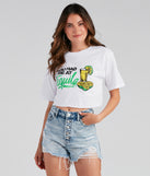 With fun and flirty details, Drink Please Graphic Crop Tee shows off your unique style for a trendy outfit for the summer season!