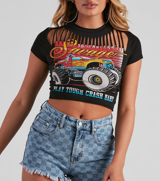 Savage Monster Truck Graphic Tee is a trendy pick to create 2023 festival outfits, festival dresses, outfits for concerts or raves, and complete your best party outfits!