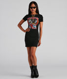 Rulebreaker Graphic Cutout Short Dress is a trendy pick to create 2023 festival outfits, festival dresses, outfits for concerts or raves, and complete your best party outfits!