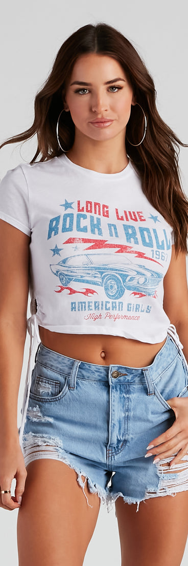 Long Live Rock 'N' Roll Graphic Tee is a trendy pick to create 2023 festival outfits, festival dresses, outfits for concerts or raves, and complete your best party outfits!