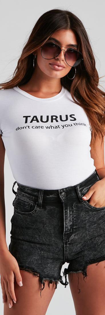 With fun and flirty details, Taurus Squad Graphic Crop Top shows off your unique style for a trendy outfit for the summer season!