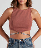 With fun and flirty details, Chain Of Plans High Neck Crop Top shows off your unique style for a trendy outfit for the summer season!