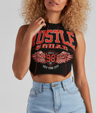 With fun and flirty details, Hustle Squad Graphic Tank Top shows off your unique style for a trendy outfit for the summer season!