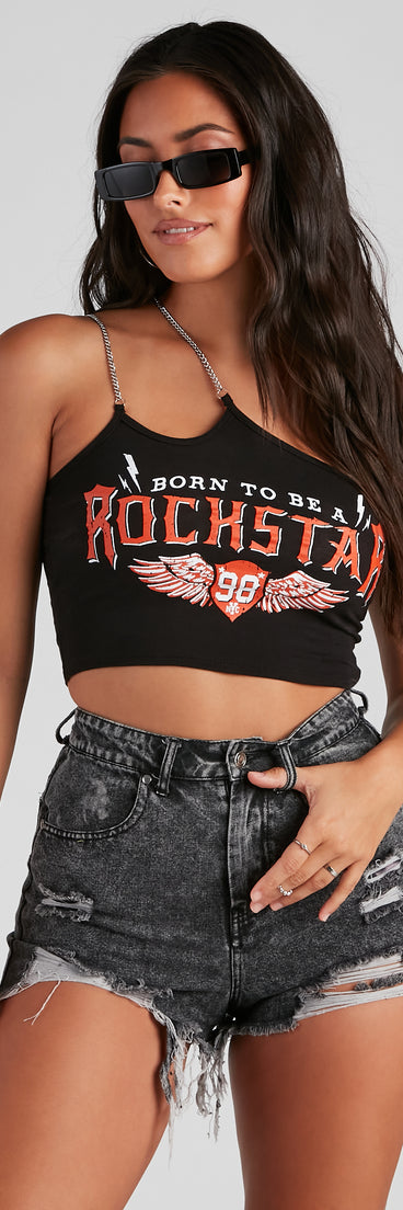 Rockstar Life Graphic Crop Top is a trendy pick to create 2023 festival outfits, festival dresses, outfits for concerts or raves, and complete your best party outfits!