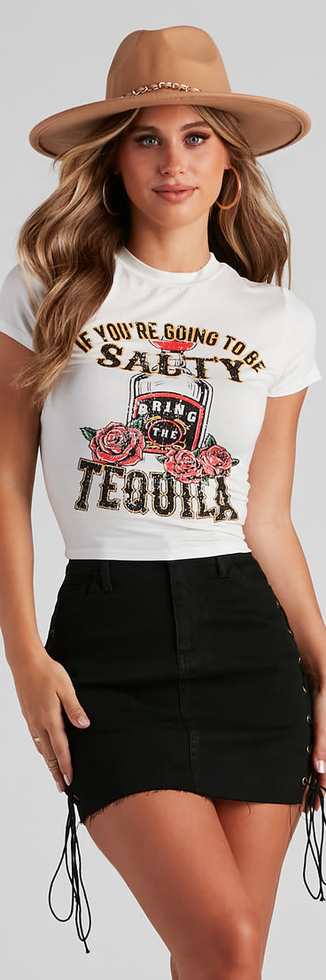 With fun and flirty details, Bring The Tequila Graphic Tee shows off your unique style for a trendy outfit for the summer season!