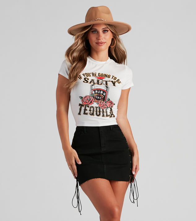 With fun and flirty details, Bring The Tequila Graphic Tee shows off your unique style for a trendy outfit for the summer season!