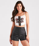 With fun and flirty details, Girl Gang Safety Pin Graphic Tank Top shows off your unique style for a trendy outfit for the summer season!
