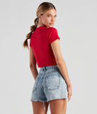 With fun and flirty details, Speedster Racing Graphic Crop Top shows off your unique style for a trendy outfit for the summer season!