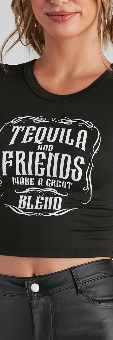 With fun and flirty details, Tequila And Friends Graphic Tee shows off your unique style for a trendy outfit for the summer season!
