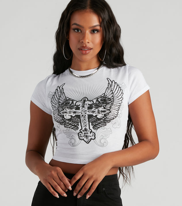 トップス unknown layered draped feather print tee トップス unknown layered draped feather print tee White