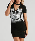 With fun and flirty details, Rock Legend Graphic Choker Tunic shows off your unique style for a trendy outfit for the summer season!