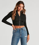 The trendy All In The Deets Long Sleeve Crop Top is the perfect pick to create a holiday outfit, new years attire, cocktail outfit, or party look for any seasonal event!