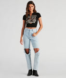 Motorcycle Babe Graphic Crop Tee is a trendy pick to create 2023 festival outfits, festival dresses, outfits for concerts or raves, and complete your best party outfits!