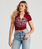 With fun and flirty details, Full Throttle Motocycle Graphic Tee shows off your unique style for a trendy outfit for the summer season!