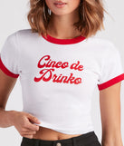 With fun and flirty details, Cinco De Drinko Crop Graphic Tee shows off your unique style for a trendy outfit for the summer season!