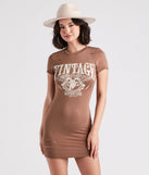 That Vintage Vibe Graphic Mini Dress is a fire pick to create 2023 festival outfits, concert dresses, outfits for raves, or to complete your best party outfits or clubwear!