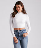 With fun and flirty details, Hit The Basics Mock Neck Crop Top shows off your unique style for a trendy outfit for the summer season!