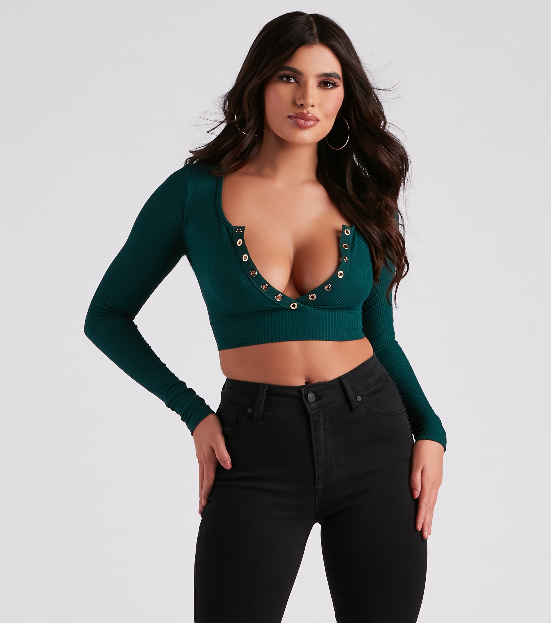 Stylish Staple Henley Crop Top | Windsor