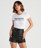 With fun and flirty details, Sagittarius Graphic Crop Tee shows off your unique style for a trendy outfit for the summer season!