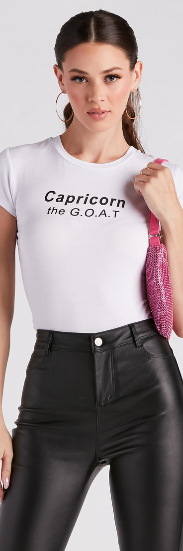 With fun and flirty details, Capricorn The GOAT Graphic Tee shows off your unique style for a trendy outfit for the summer season!