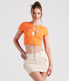 With fun and flirty details, Flirt Factor Cutout Crop Tee shows off your unique style for a trendy outfit for the summer season!