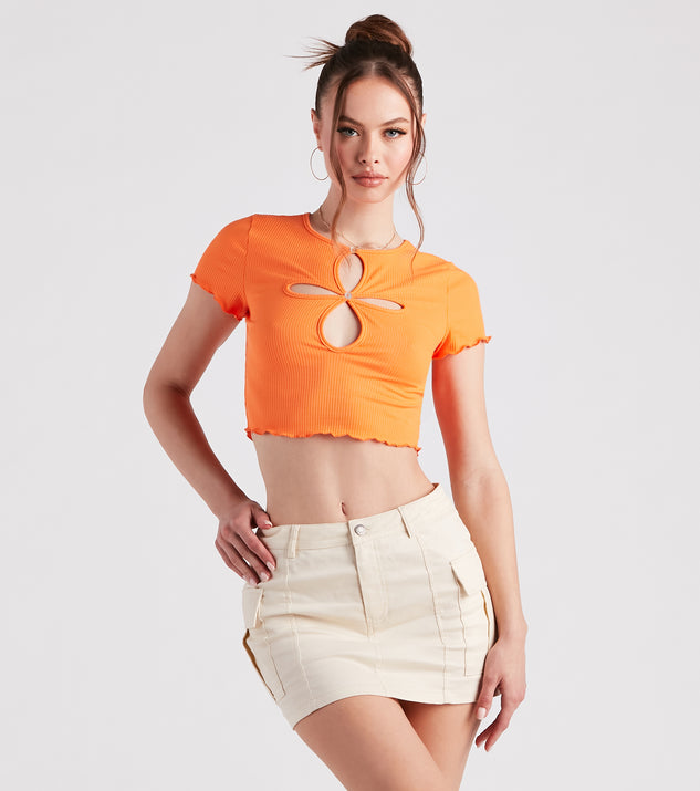 With fun and flirty details, Flirt Factor Cutout Crop Tee shows off your unique style for a trendy outfit for the summer season!