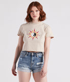 With fun and flirty details, Find Balance Ying Yang Graphic Crop Tee shows off your unique style for a trendy outfit for the summer season!