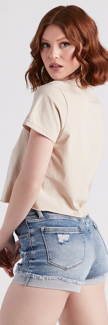 With fun and flirty details, Find Balance Ying Yang Graphic Crop Tee shows off your unique style for a trendy outfit for the summer season!