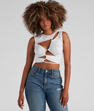 With fun and flirty details, Edgy Love Cutout Crop Top shows off your unique style for a trendy outfit for the summer season!