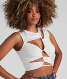 With fun and flirty details, Edgy Love Cutout Crop Top shows off your unique style for a trendy outfit for the summer season!