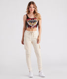 Rock And Roll Cropped Graphic Tee is a trendy pick to create 2024 concert outfits, festival dresses, outfits for raves, or to complete your best party outfits or clubwear!