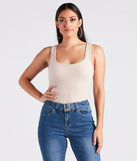 With fun and flirty details, Casual Vibes Sleeveless Scoop Neck Bodysuit shows off your unique style for a trendy outfit for the summer season!