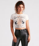 Born To Rock Graphic Slash Crop Tee is a fire pick to create 2023 festival outfits, concert dresses, outfits for raves, or to complete your best party outfits or clubwear!