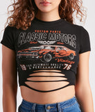 Start Your Engines Slash Graphic Crop Tee is a trendy pick to create 2024 concert outfits, festival dresses, outfits for raves, or to complete your best party outfits or clubwear!